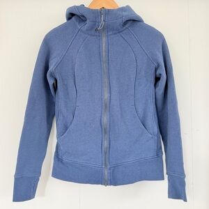 Lululemon Scuba Full Zip Hoodie Heathered Blue Steel Size 8